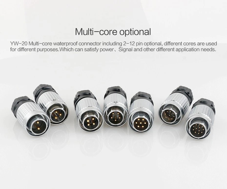 YW-20 4 pin circular screw waterproof power plug connector